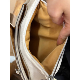 Gianni Bernini Cream beige Crossbody Bag with Taupe Trim