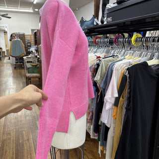 Aqua Cashmere Sweater Pink Crew Neck Pullover
