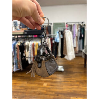 Patricia Nash Dark Brown Suede and Leather Mini Bag Charm