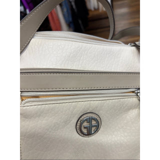 Gianni Bernini Cream beige Crossbody Bag with Taupe Trim