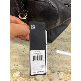 Donna Karan chantilly Satchel leather bag with Gold Charm Chain