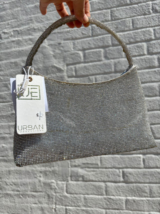 Urban expressions Crystal-Embellished Silver Evening Bag