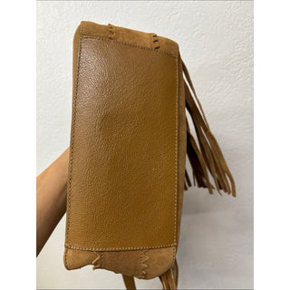 Arezzo Suede leather Fringe Crossbody Bag Brown
