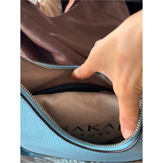 Donna Karen cederhurst buckle hobo Leather Bag Blue