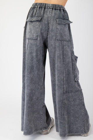 Smoke Mineral Washed Knit Pants