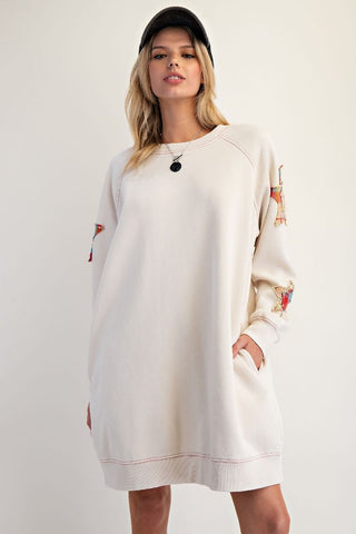 Star Patch Terry Knit Dress