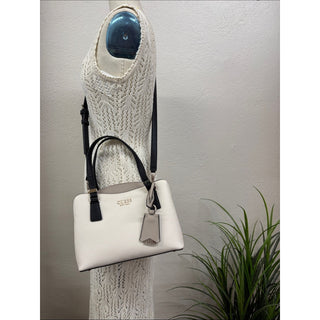 GUESS lyndi small girlfriend satchel bag cream beige