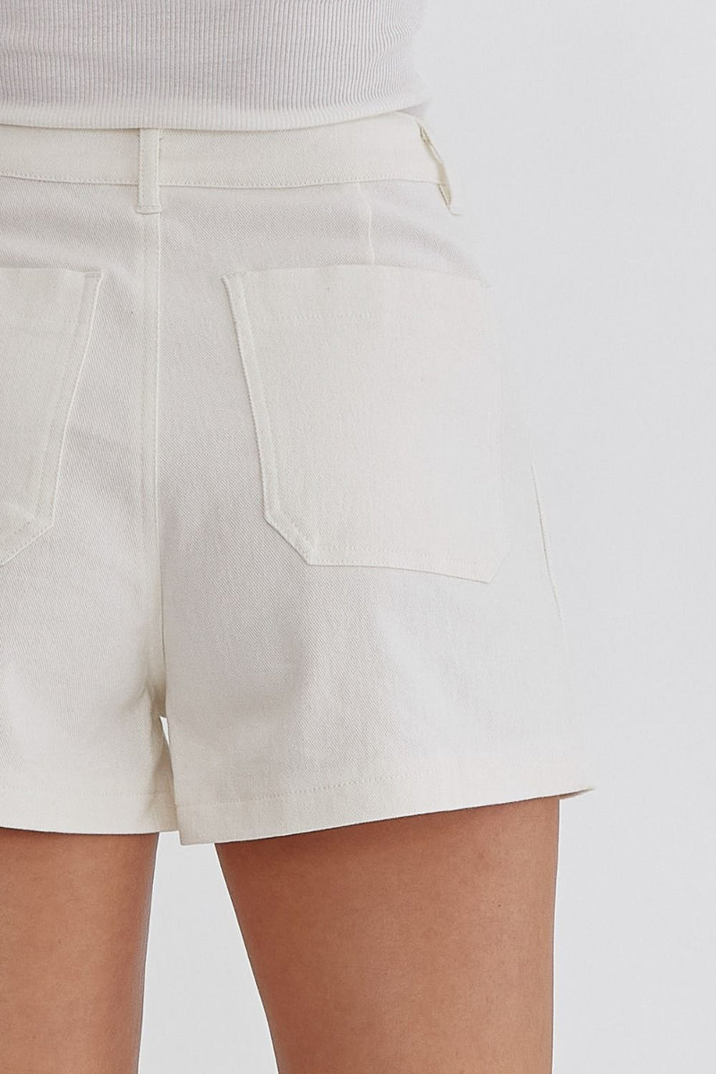 Ivory Denim Shorts