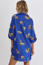 Missy Royal Blue Cheetah Dress