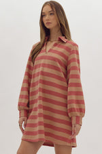 Rust Striped Dress