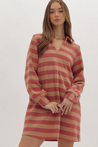 Rust Striped Dress