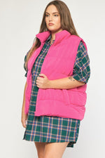 Plus Hot Pink Puffer Vest