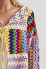 Crochet ColorBlock Cardigan