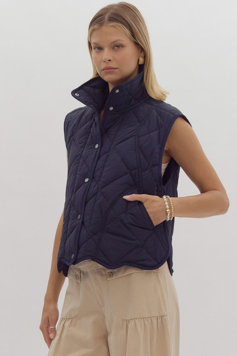 Dark Navy Quilted Vest