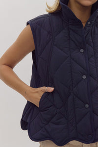 Dark Navy Quilted Vest