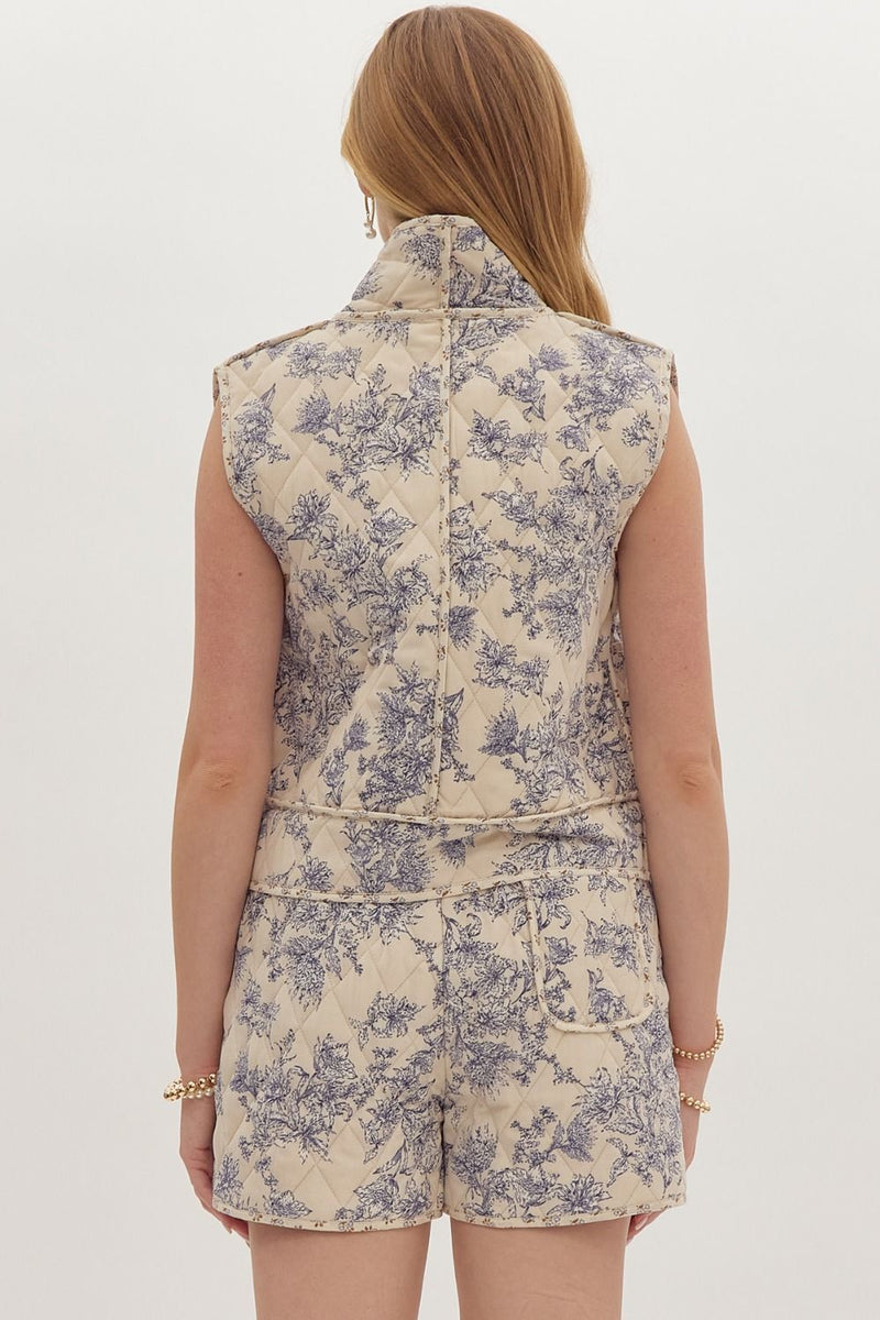 Floral Quilted Vest