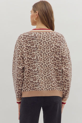 Ecru Leopard Cardigan