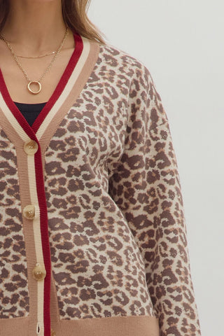 Ecru Leopard Cardigan