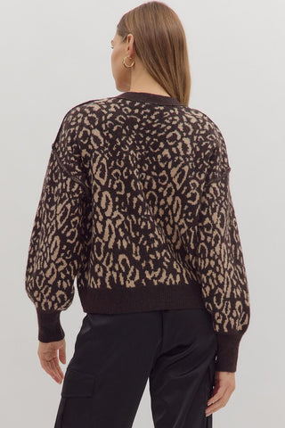 Brown Leopard Cardigan