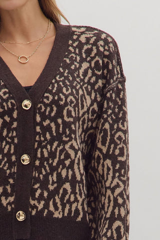 Brown Leopard Cardigan