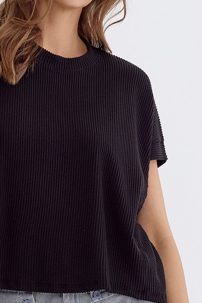 Black Ribbed Top