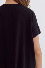 Black Ribbed Top