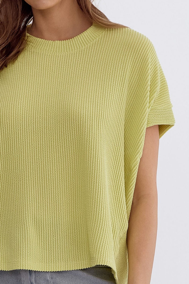 Lime Ribbed Top