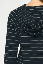 Striped Hooded Top