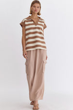 Light Mocha Striped Top