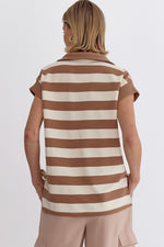 Light Mocha Striped Top