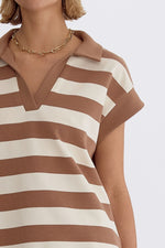 Light Mocha Striped Top