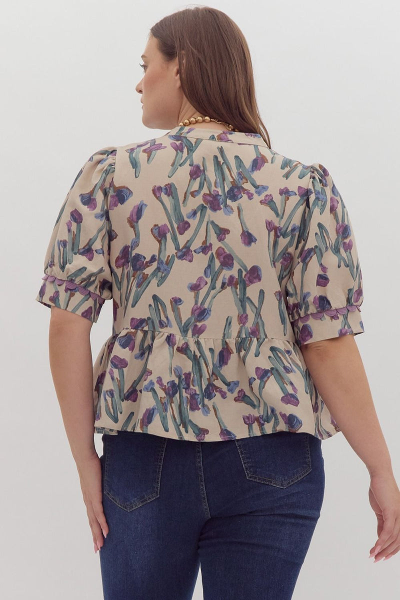 Floral Scalloped Top