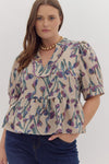 Floral Scalloped Top