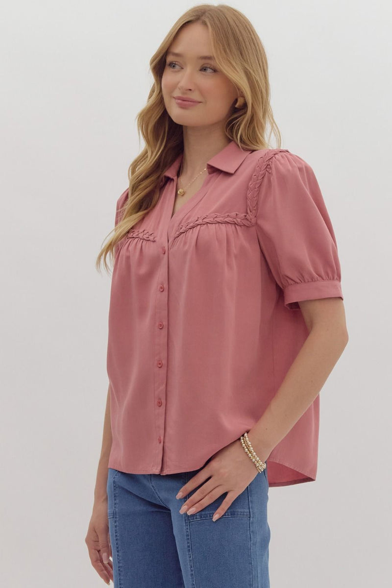 Mauve Braided Trim Top