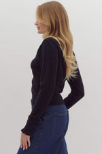 Frill Mock Neck Sweater