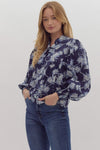 Navy Floral Top