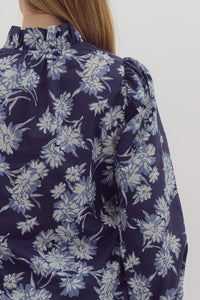 Navy Floral Top