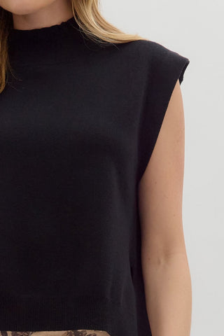 Black Muscle Sleeve Sweater