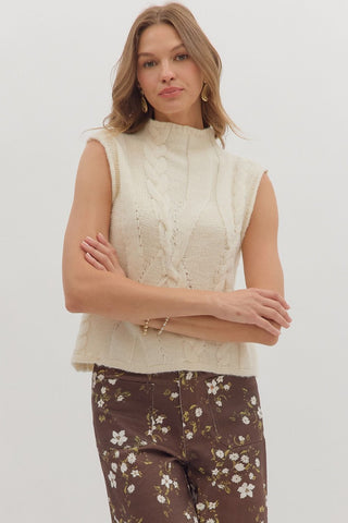 Cream Cable Knit Sweater