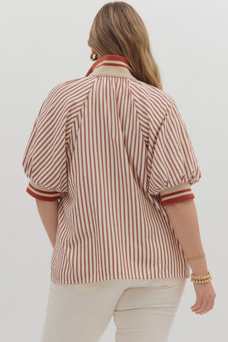 Brick Stripe Plus Top