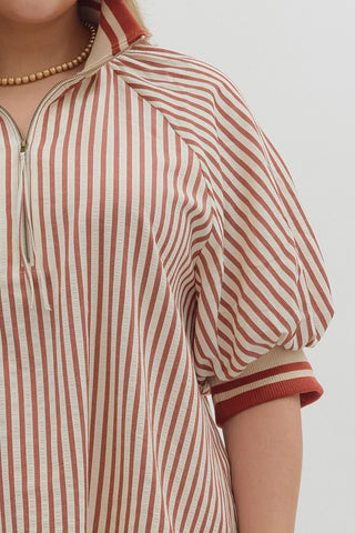 Brick Stripe Plus Top