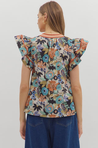Cinnamon Floral Top