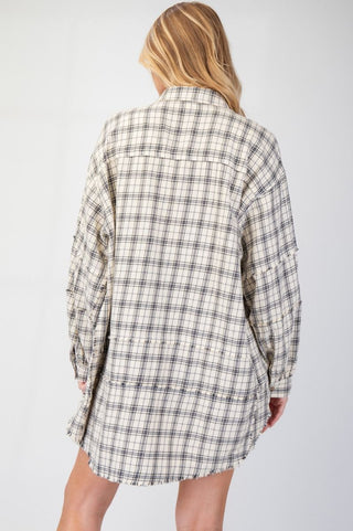 Natural Mineral Washed Plaid Shirt