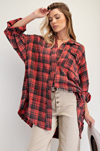 Redfoam Mineral Washed Plaid Shirt