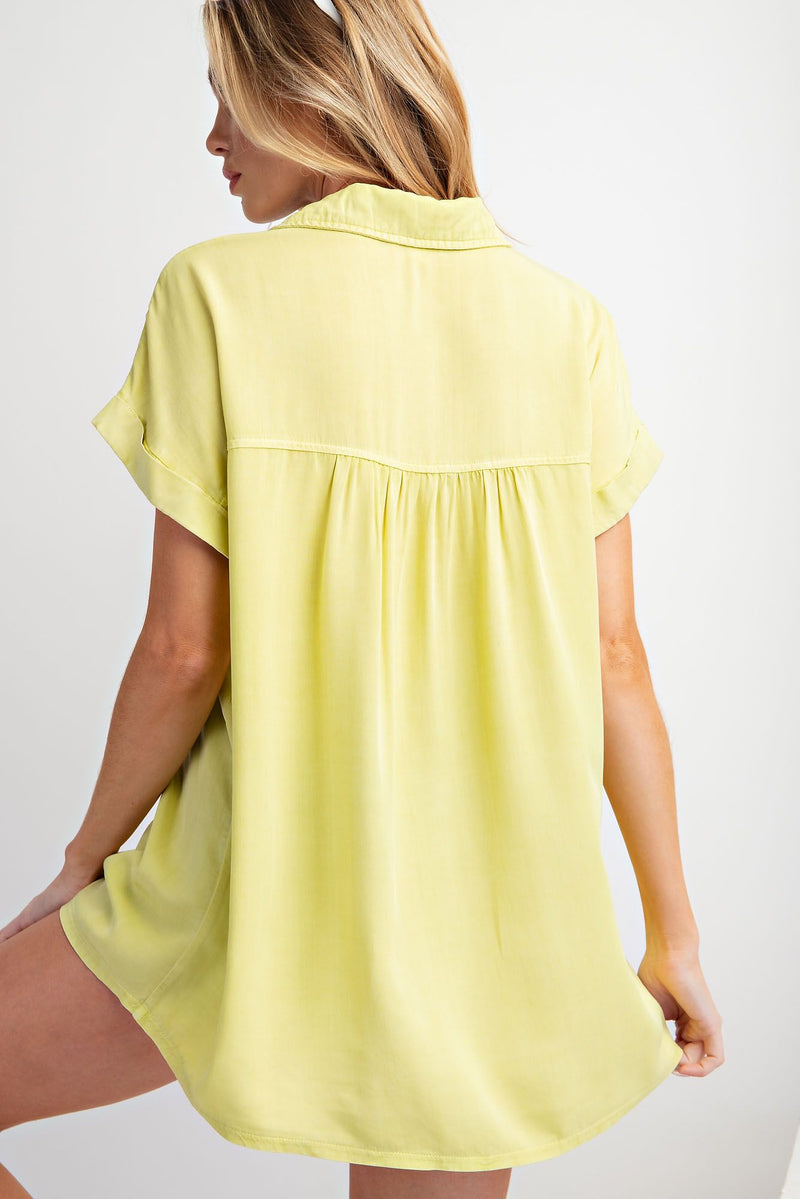 Pear Green Mineral Washed Top