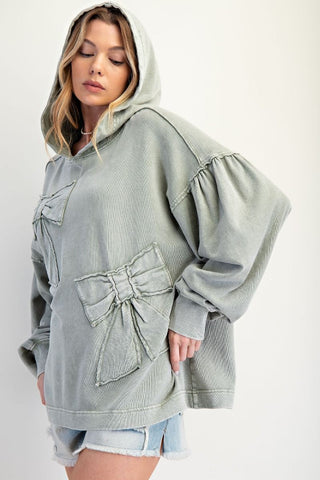 Sage Bow Patch Hoodie