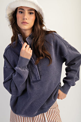 Blueberry Thermal Mix Pullover