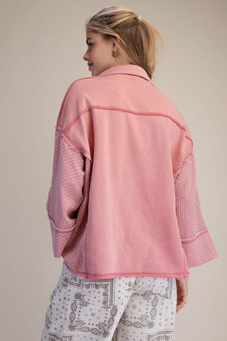 Dusty Rose Polka Dot Mix Pullover