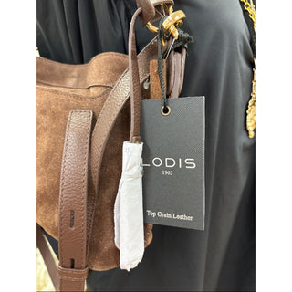 Lodis Brown Suede Shoulder Bag with Braided Detail