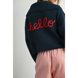 Navy Collared Cardigan